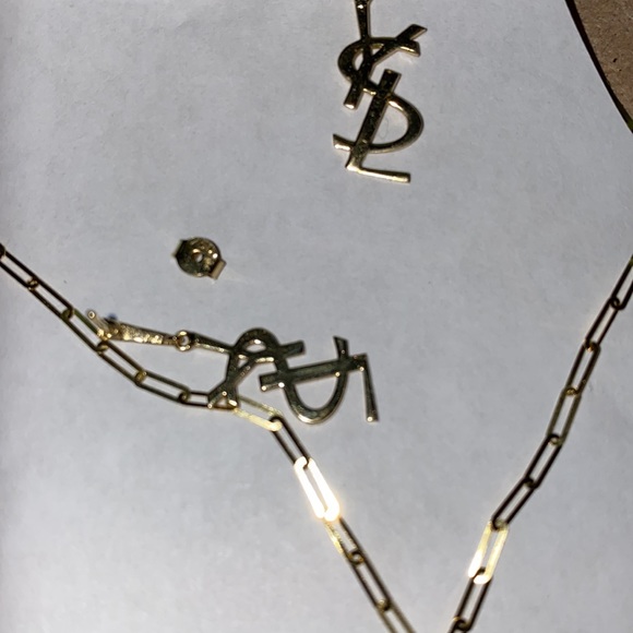 18K letters initials pendant and earrings - Picture 6 of 8